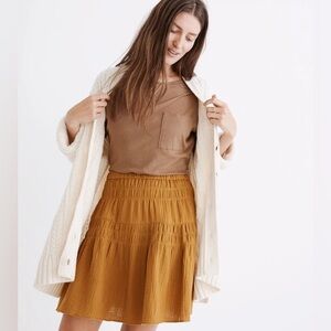 Madewell Double -Gauze Smocked Mini Skirt